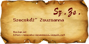 Szecskó Zsuzsanna névjegykártya