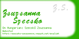 zsuzsanna szecsko business card