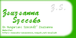 zsuzsanna szecsko business card